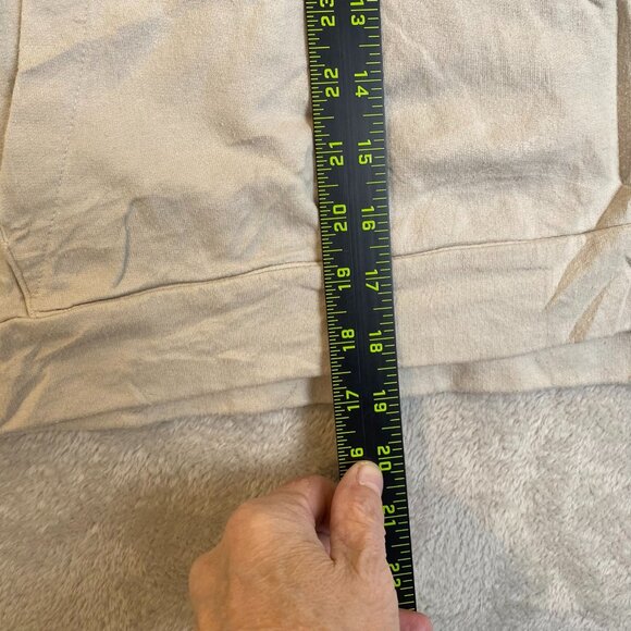 FLX Womans Cropped Hooded Sweatshirt XL Beige 96% Cotton 4% Spandex Pullover - Picture 4 of 9